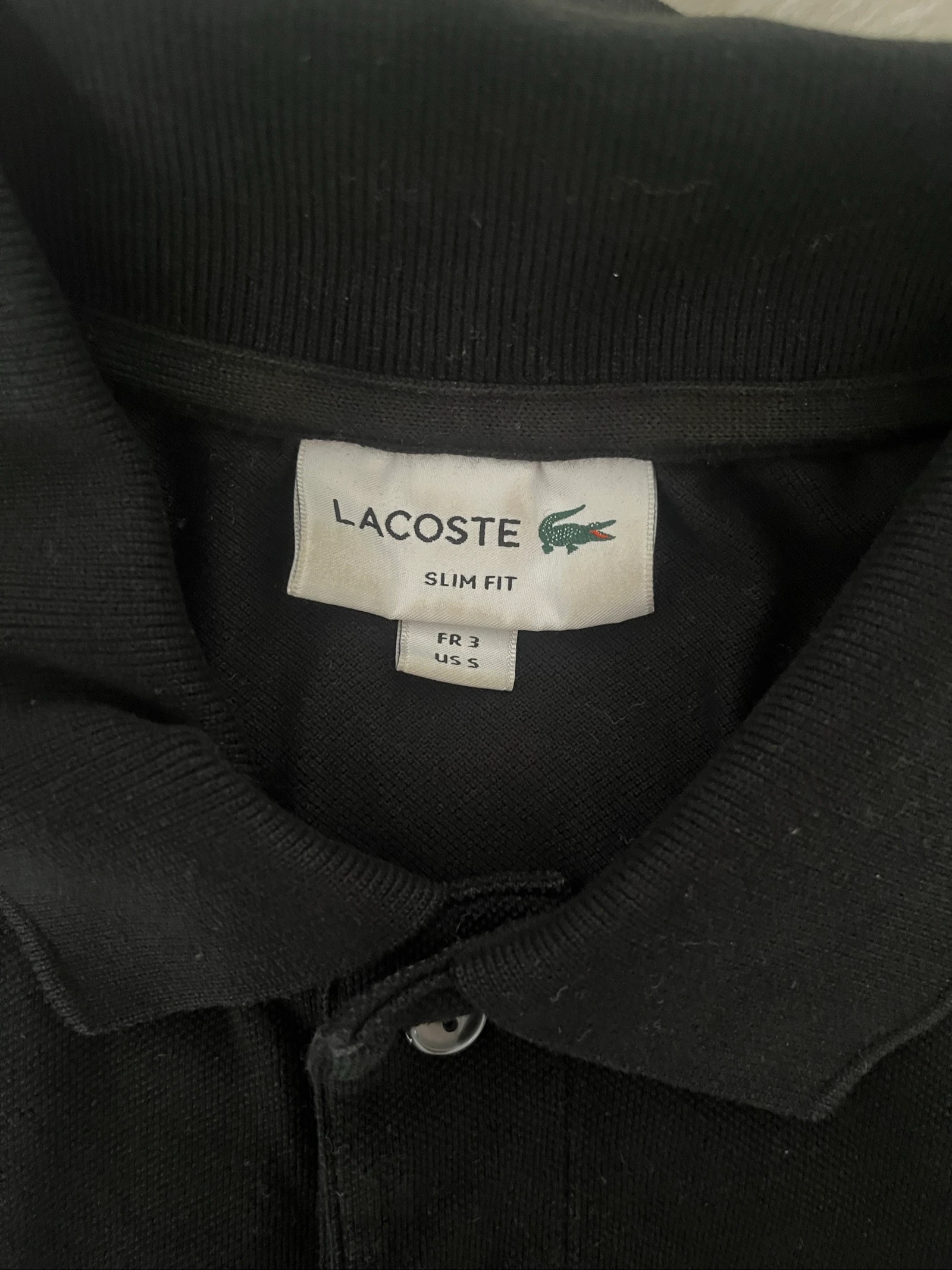Polo Lacoste Slim Fit Negro - Cocodrilo Blanco - Talla 3 (S) – photo 3